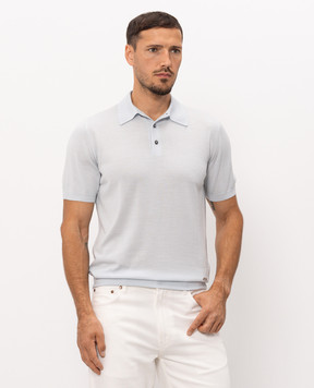 Enrico Mandelli Blue wool polo shirt 4K061A5646