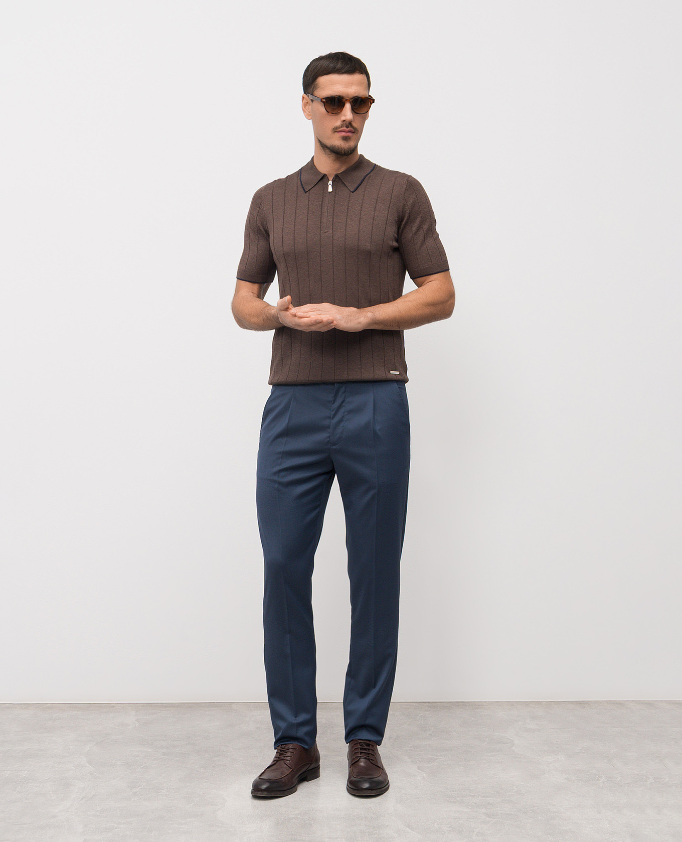 Blue wool trousers with logo Enrico Mandelli 2