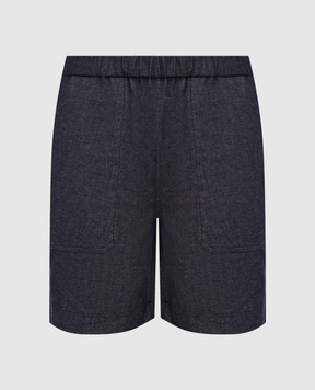 CAPOBIANCO Blue linen shorts 20M850TP00