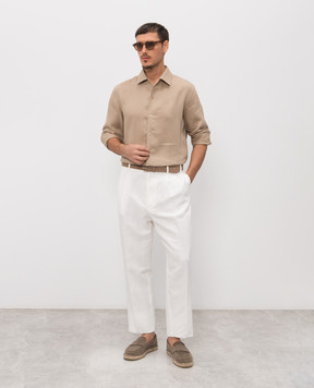 Agnona Beige linen shirt TD07U1YU3049
