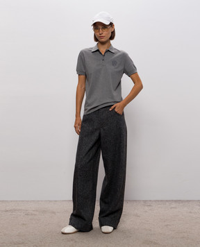 Brunello Cucinelli Grey polo shirt with logo patch ML944VL505