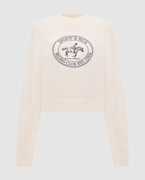 Sporty & Rich Joconde Riding Club ivory wool sweater WS11785000WH37