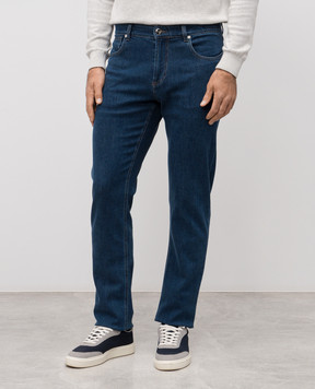 Enrico Mandelli Blue jeans with logo patch 0MIAMI5856