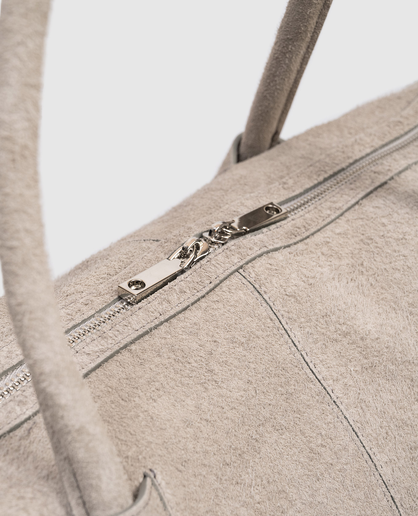 Grey suede tote bag with logo Max & Co 4