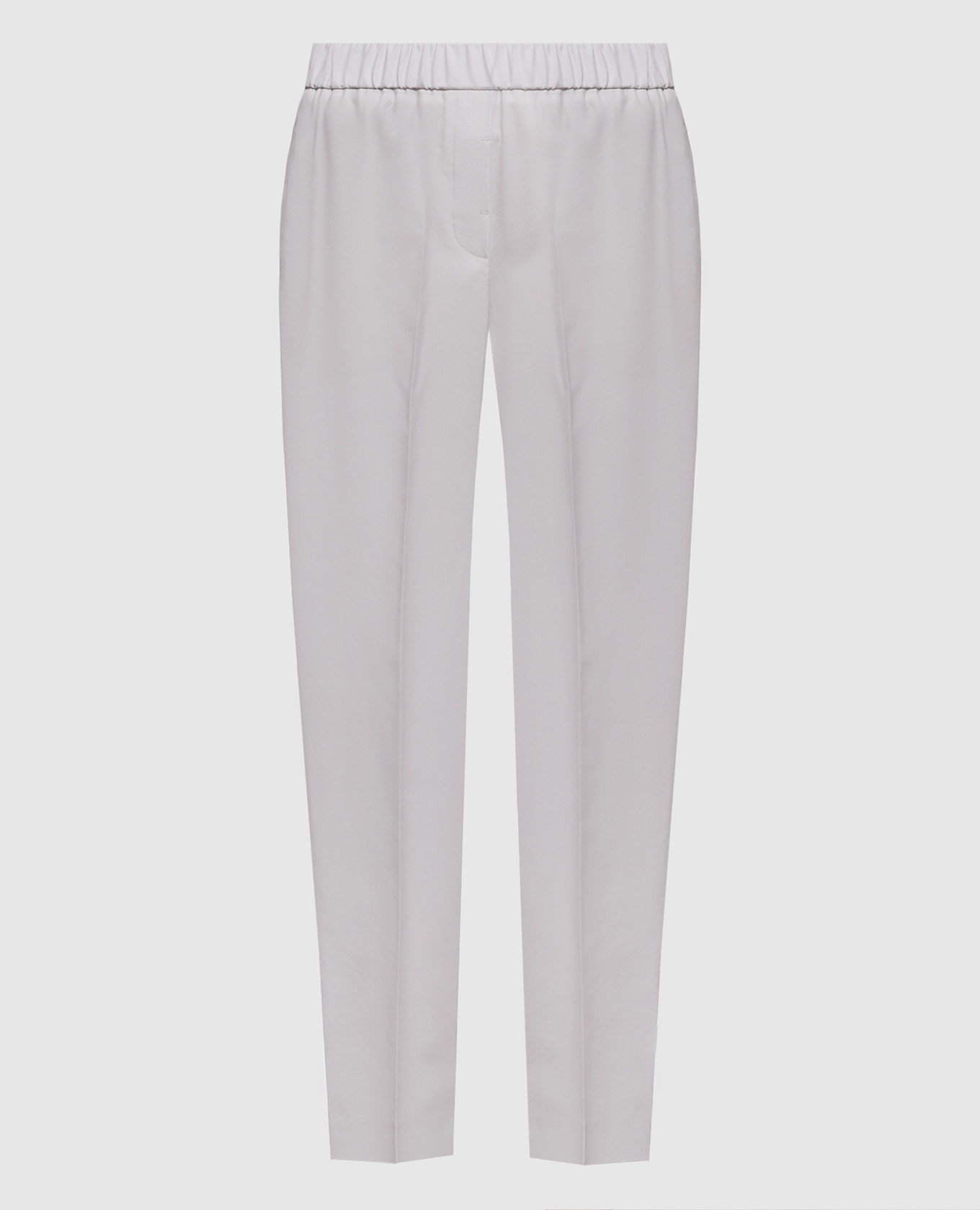 Grijze wollen broek met monil ketting