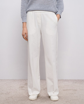 Peserico White track pants with chain A04968J006906