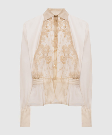 Beige silk blouse