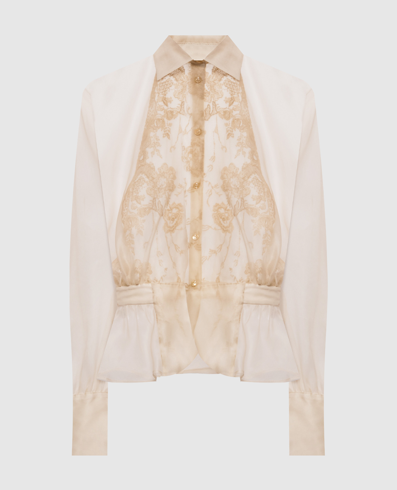 Beige silk blouse