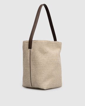 The Row Beige Park bag with linen W2059W14L72