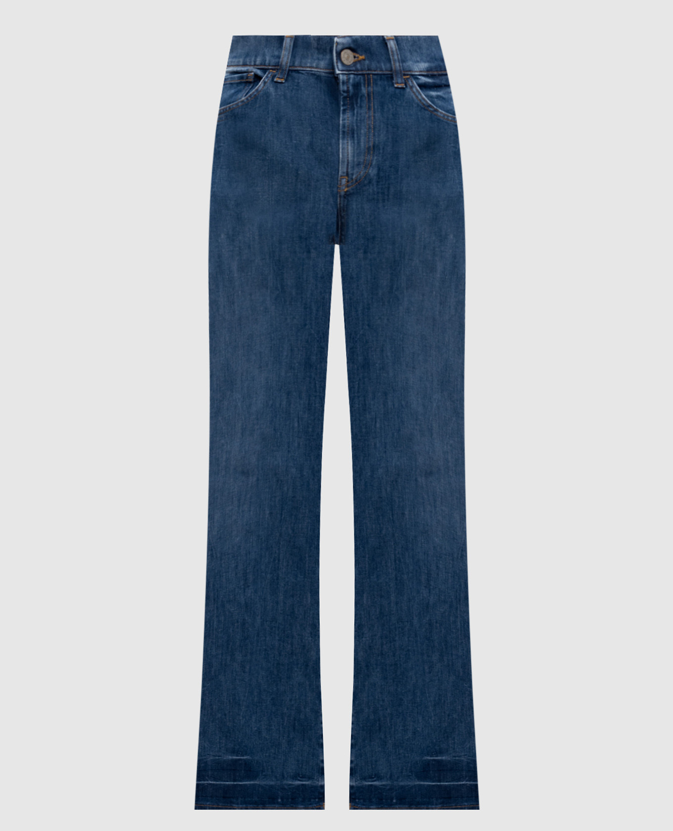 Amber blue flared jeans with logo patch Dondup