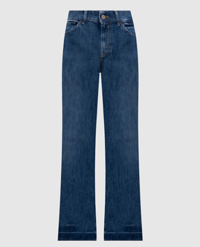 Dondup Amber blue flared jeans with logo patch DP619DS0107DMC2