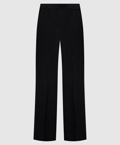 Black wool flared pants