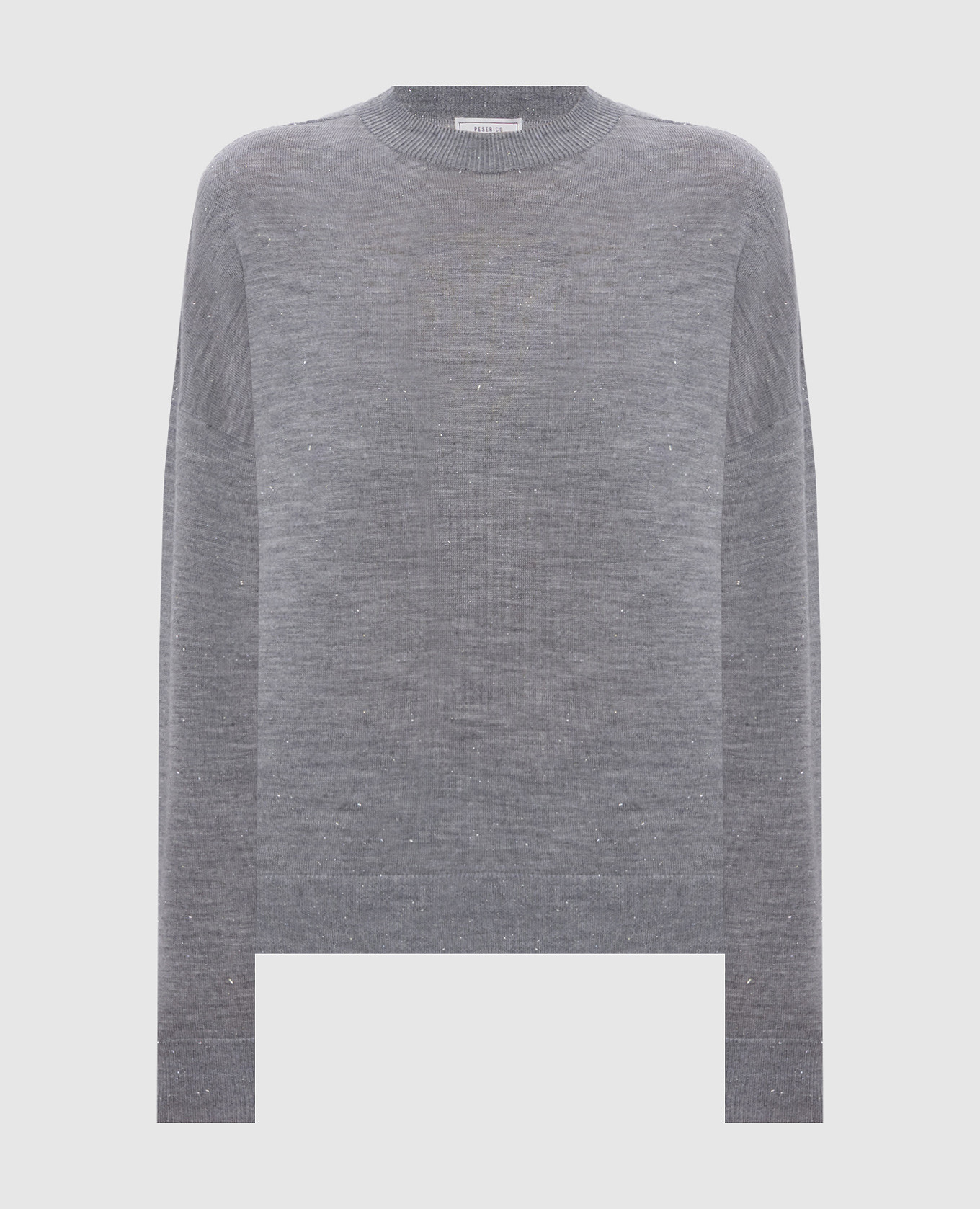 Gray wool sweater with lurex
