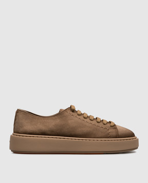 Santoni Brown suede sneakers WBCD61355PKVTEYA