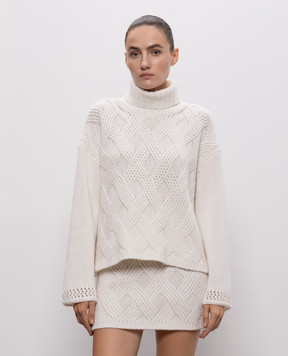 Twinset Ivory wool and cashmere sweater 262TT3353