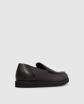 Doucal's Gray combination loafers DU3380POTEPZ830