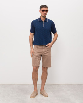 Stefano Ricci Brown shorts with embroidered monogram logo M8T6100080TFANT