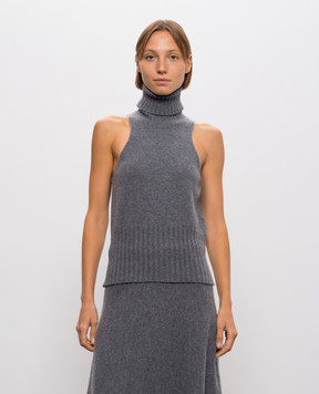 Solotre Gray wool top M3AC0002