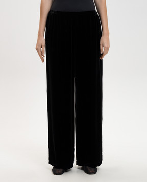 Asceno Austin Black Velvet Pajama Pants with Silk B050F40C01