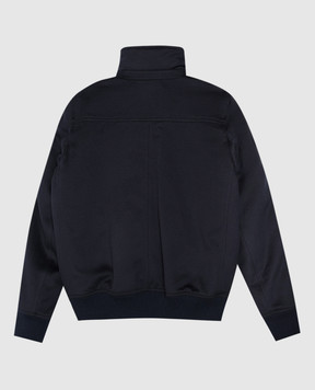 Brunello Cucinelli Children's blue wool jacket with fur BV467O321C