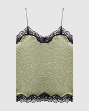 Twinset Green top with lace 262TP2112