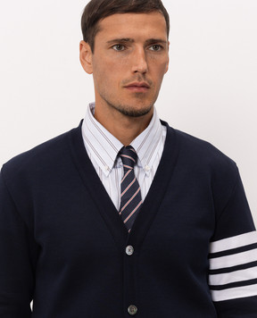 Thom Browne Blue striped silk tie MNL001AF1245