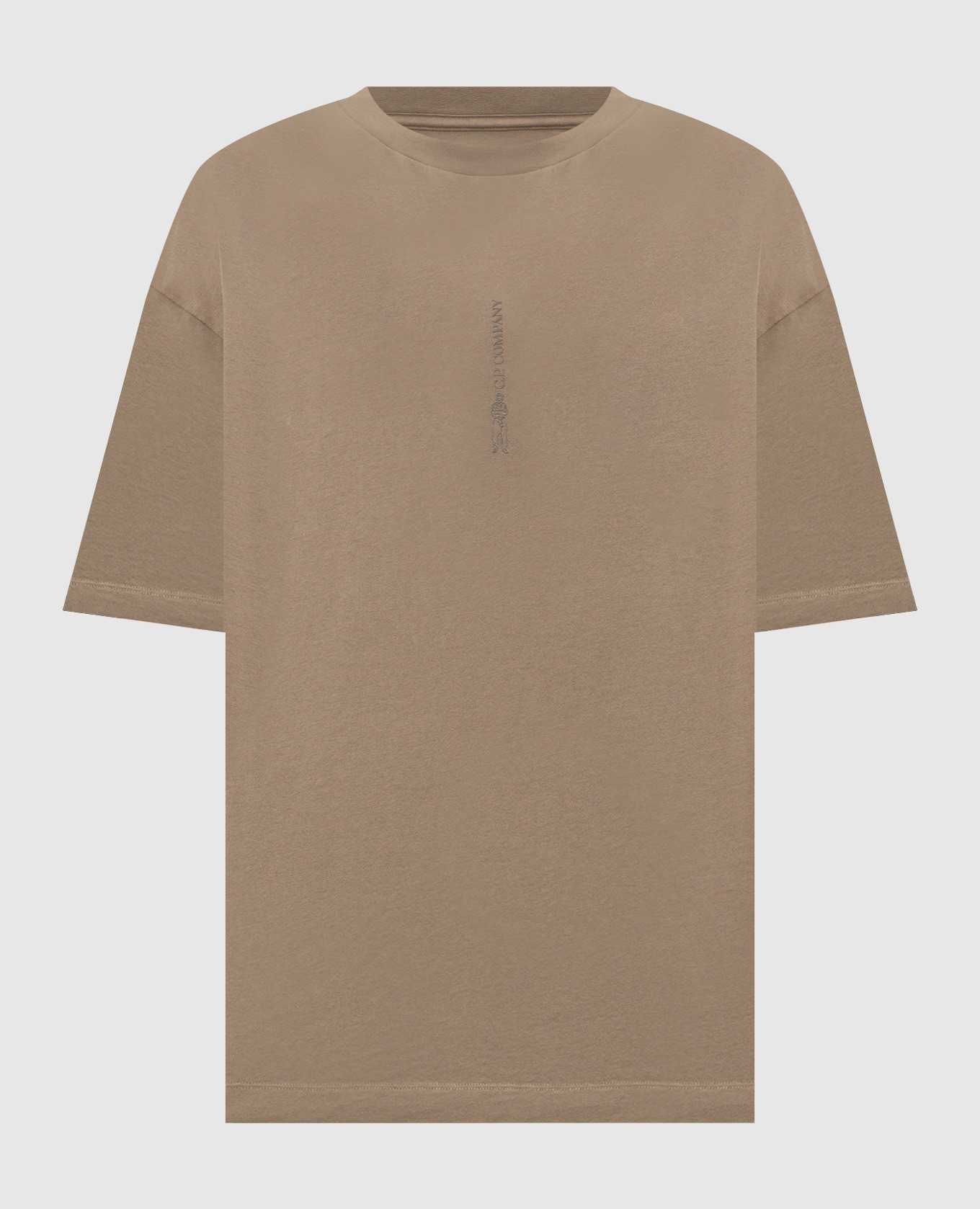 Khaki T-shirt with logo print
