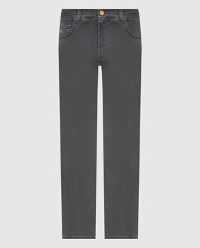 Stefano Ricci Grey jeans with logo patch MFT61B3190T62BK