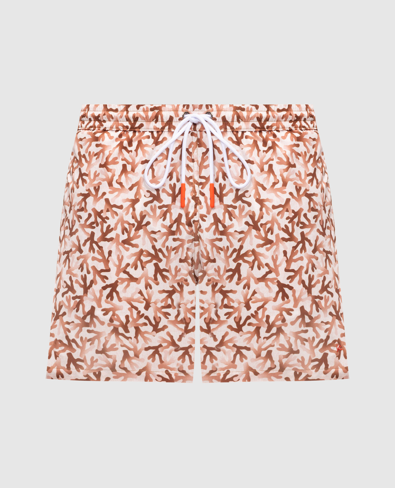 Beige printed swim shorts