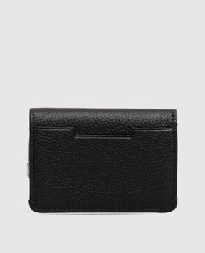 Stefano Ricci Black leather cardholder with metal logo PP459MG9PMRSN