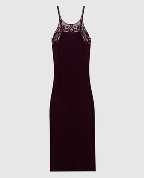 Ermanno Scervino Burgundy midi dress with macrame D492Q352RILM
