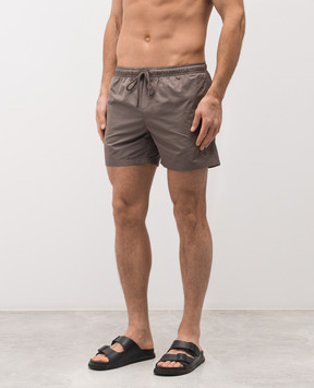 Peserico Brown swim shorts with embroidered logo R17001C0RCC808