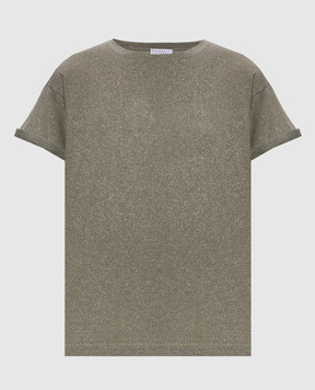 Brunello Cucinelli Green cashmere and silk lurex t-shirt M41810000