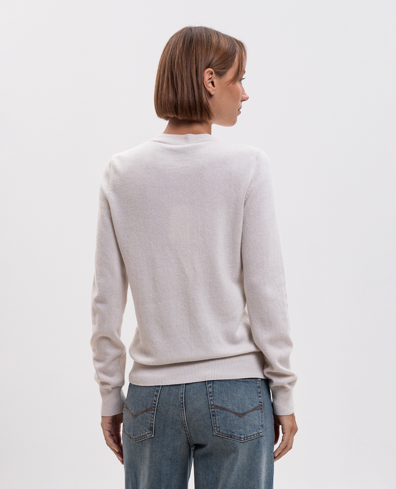 Ivory wool, silk and cashmere jumper Peserico 4