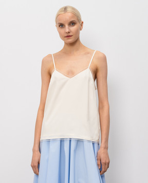 Fabiana Filippi Beige top with silk TPD276F281M152