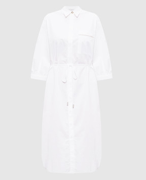 Peserico White shirt dress with monil chain S0256701979
