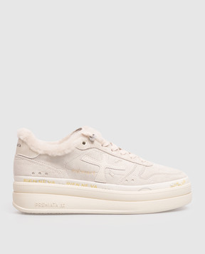 Premiata Micol grey suede sneakers with crocodile embossed pattern MICOL8700M