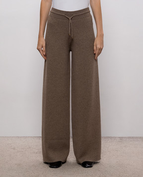 Agnona Brown cashmere, wool and silk pants K7120202G120Q