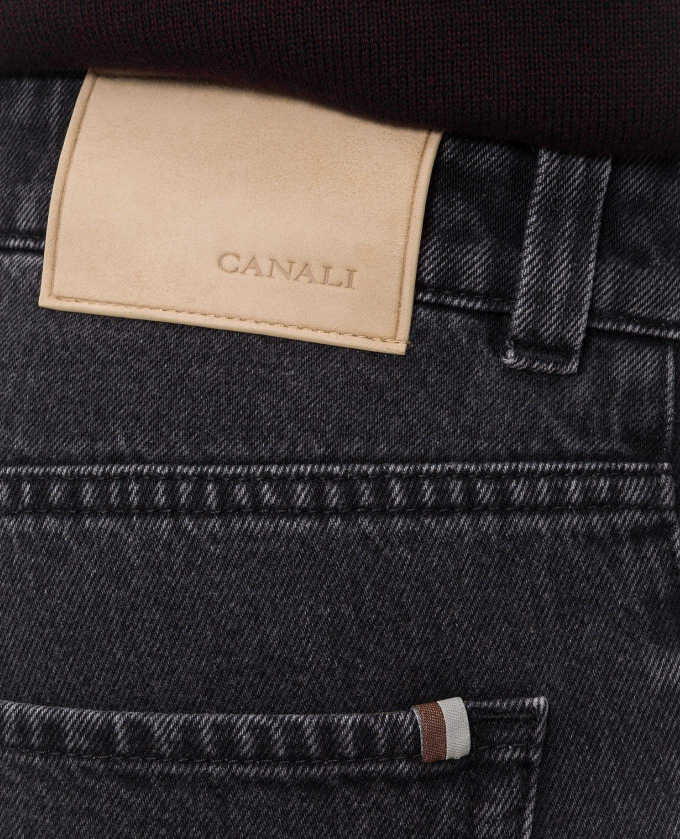 Grey jeans with logo patch Canali 5