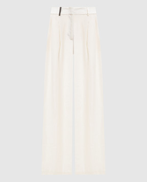 Peserico Ivory linen pants P0422202606