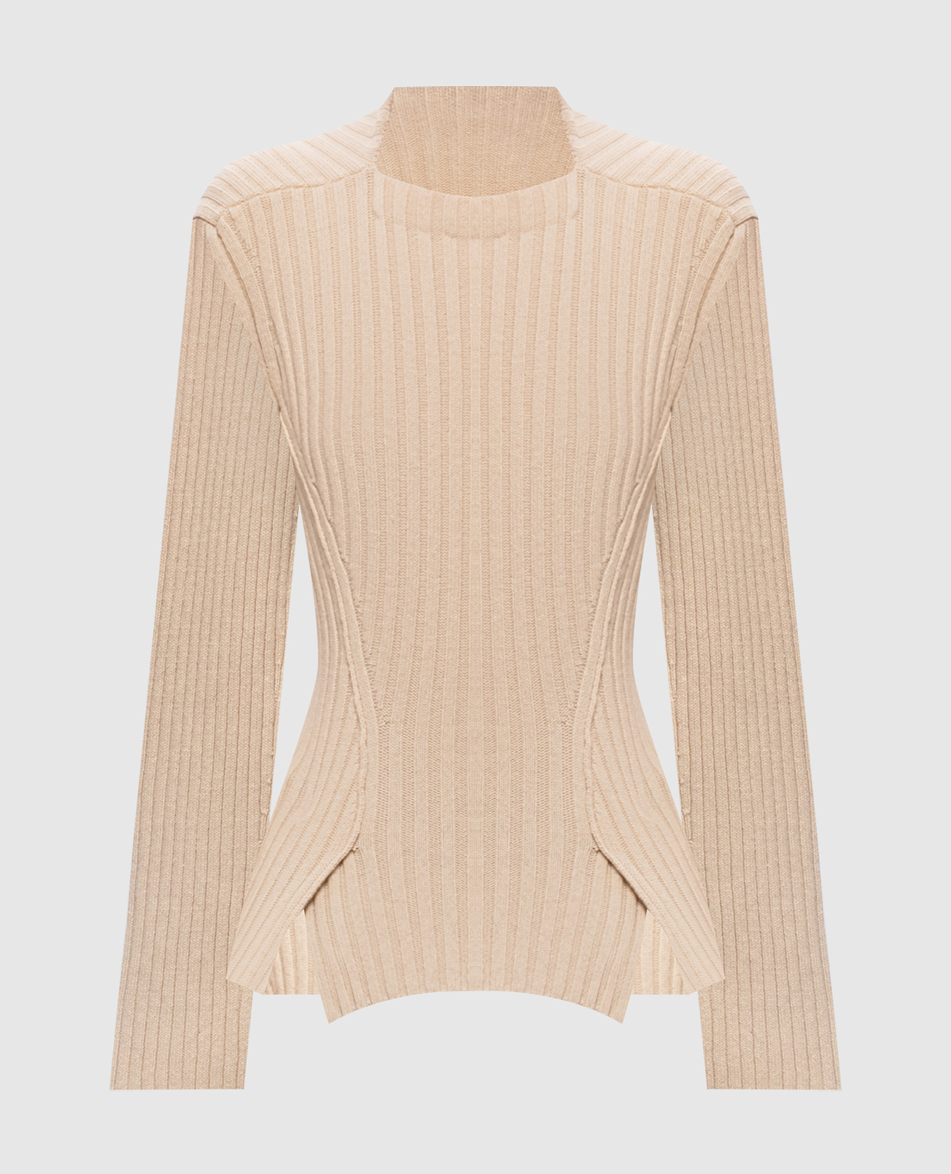 Beige wool and cashmere sweater