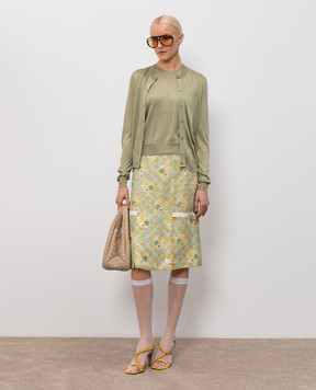 Fendi Khaki cardigan with logo embroidery FZE574AW4V