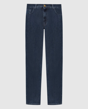 Stefano Ricci Blue jeans with monogram patch MFT63B2130TR161L