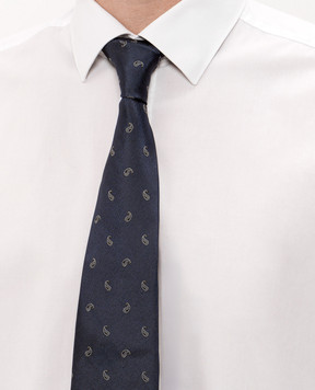 ISAIA Blue printed silk tie CRV007CV913