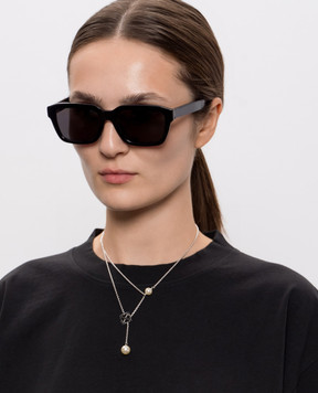 Off-White Silver chain with emblem and beads OWOB140S26MET001
