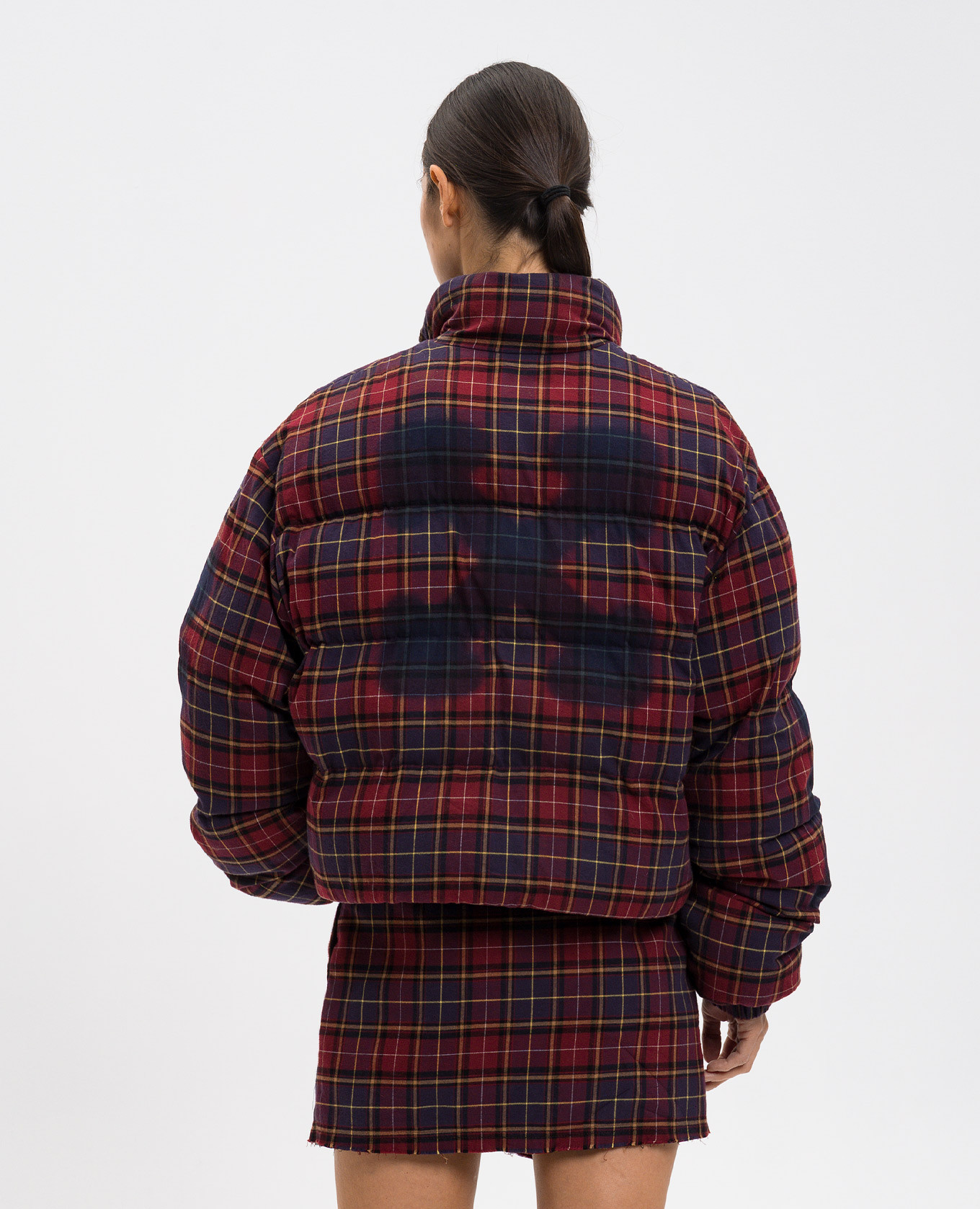 

Burgundy quilted checkered jacket Off-White