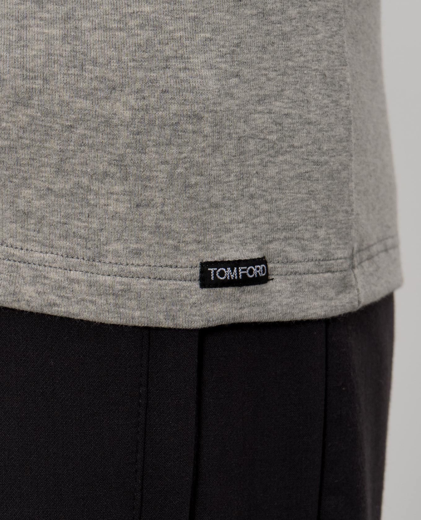 Grey T-shirt with logo patch Tom Ford 4
