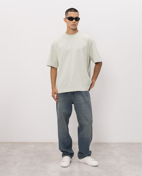 Off-White Green t-shirt with logo print 44MAA120S26J00H