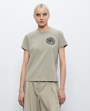 3.1 Phillip Lim Khaki T-shirt with embroidery S26110386PJB