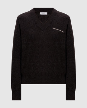 Peserico Brown wool, silk and cashmere pullover A99264F12K09283